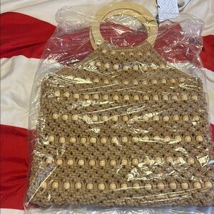 Chic Tan and Brown Tote with Woven Texture